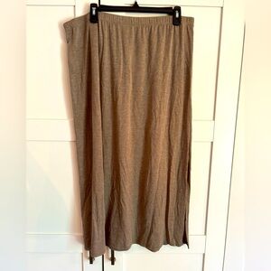 Eileen Fisher Long Skirt Organic Cotton Tan Brown Size Large
